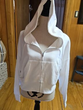 GAP Cream Hooded Zip Sweatshirt Small